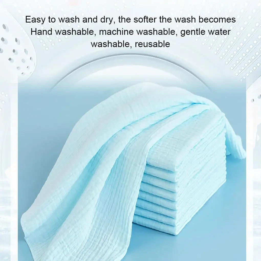 10PCS Baby Gauze Diapers 100% Cotton Baby Nappy for Newborn Changing 43x45cm Washable Reusable Double Layer Soft Baby Towels