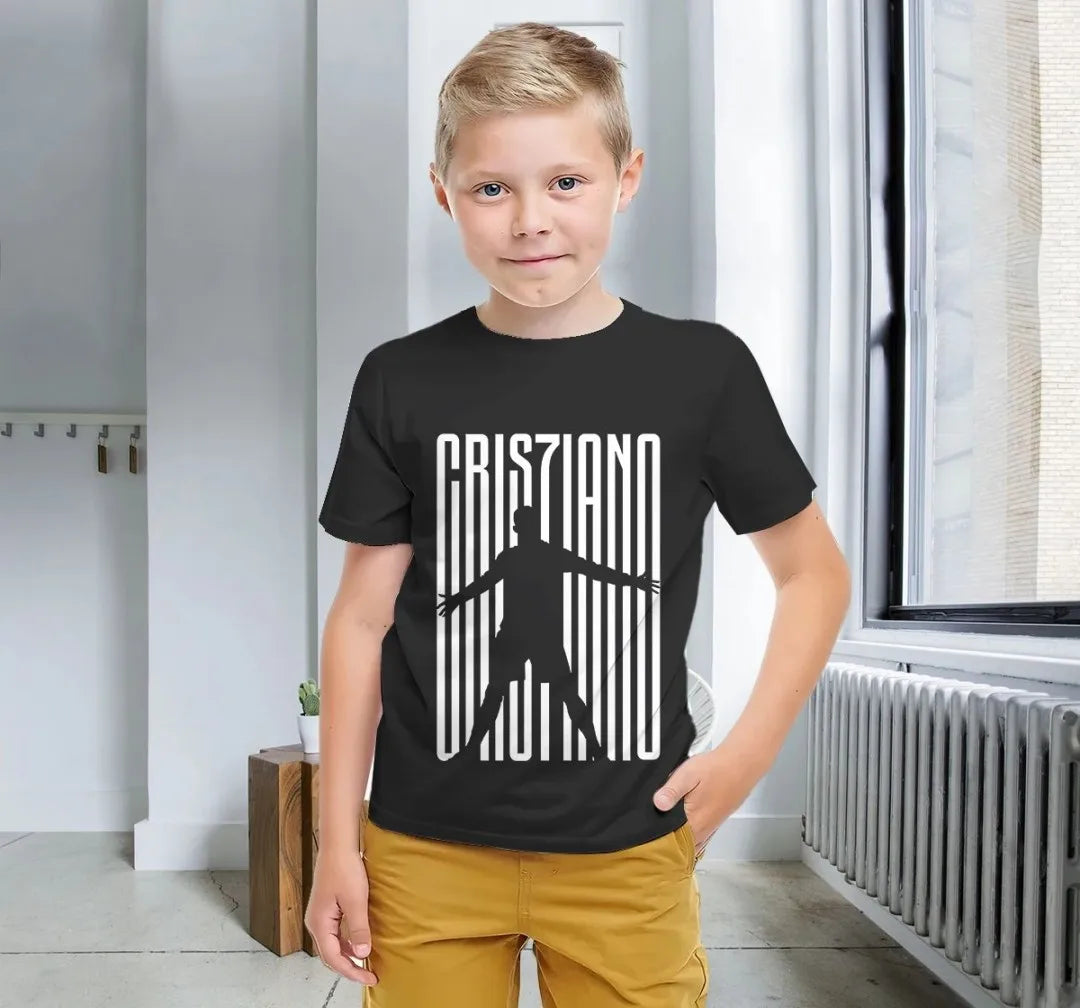2025 Summer new Kids 3D Soccer apparel CR7 Men's Outdoor Apparel Boys & Girls T-shirts Kids T-shirts ages 5-14