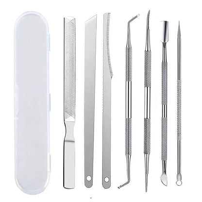 3-7pcs Stainless Steel Manicure Pedicure Knife Nail Clippers To Remove Dead Skin Calluses Thick Hard Acne Needle Pick Tool Set