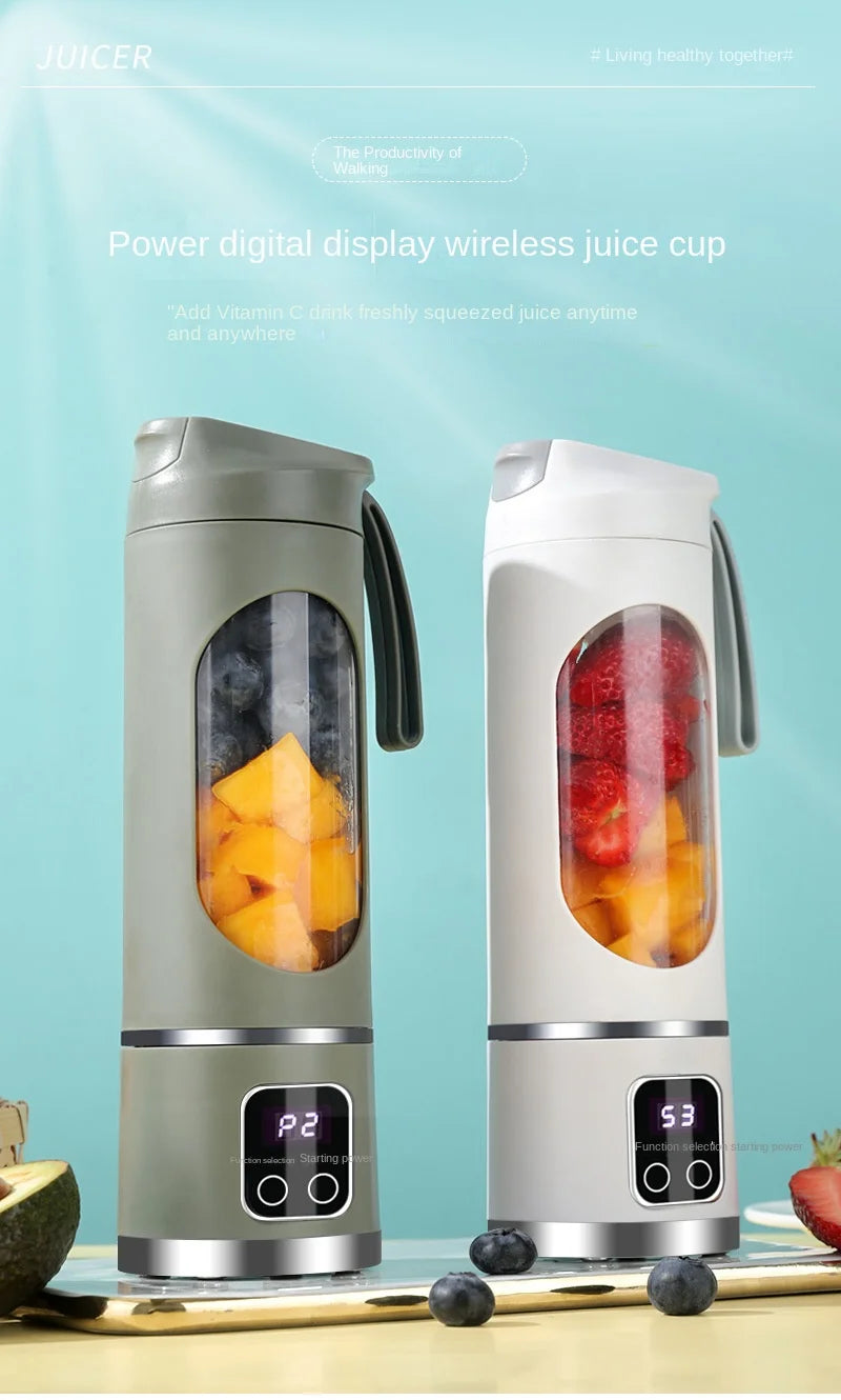 Household  Mixer Machine Portable Blender Crushed  Electric Juicer With 3 Speed 450ML Large Capacity Digital Display Juice Cup