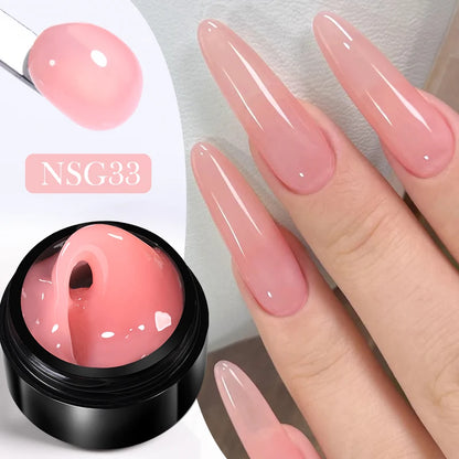BORN PRETTY 15ml Clear Non Stick Hand Extension Gel Nail Polish for 3D Shaping Nail Art Solid Milky Jelly Hard Gel for Fake Nail