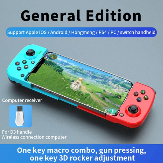 D3 Wireless Bluetooth Telescopic Gamepad For IPhone IOS Android Phones Console Stretch Wireless Game Controller Joystick Gaming