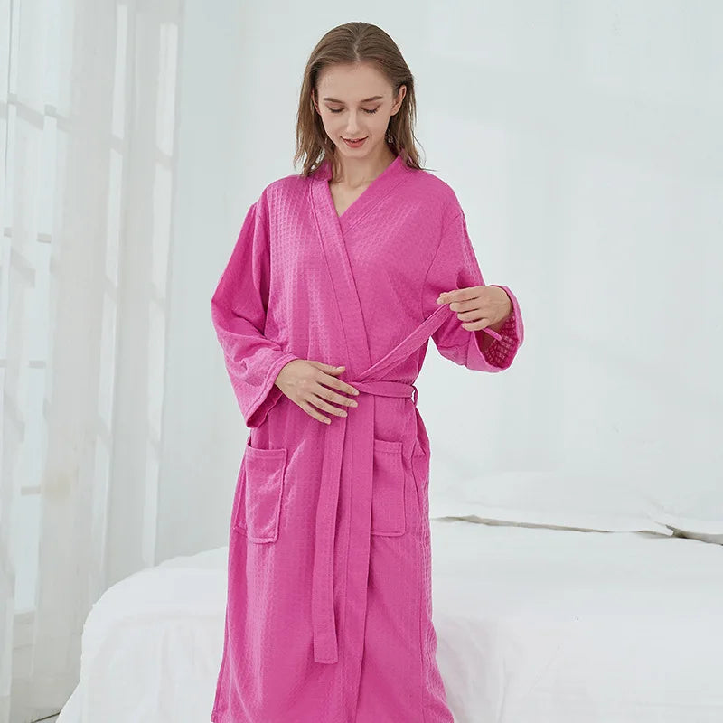 Soft and Comfortable Bathrobe Sauna Suits for Women Thin Nightgown Long Couples Home Clothes for Hotel Bathrobe Men