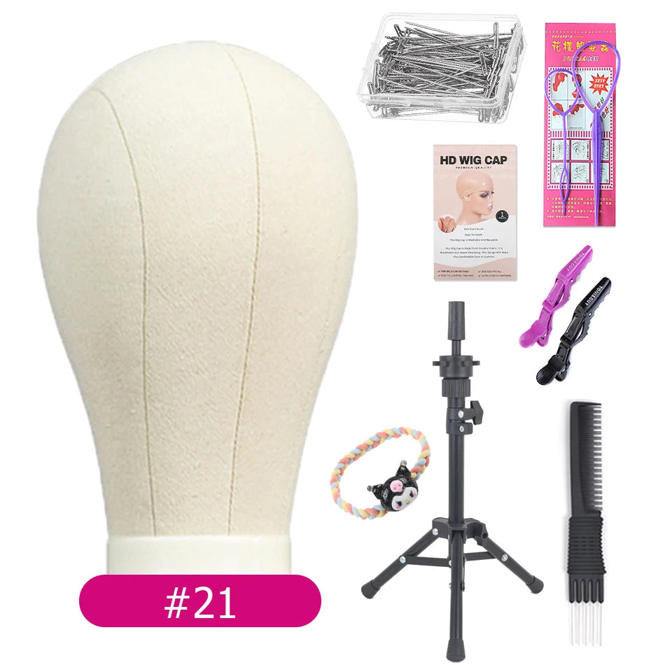Canvas Block Head Kit Training Mannequin Wig Head Display Styling Mannequin Manikin Head Wig Stand wig head Stand