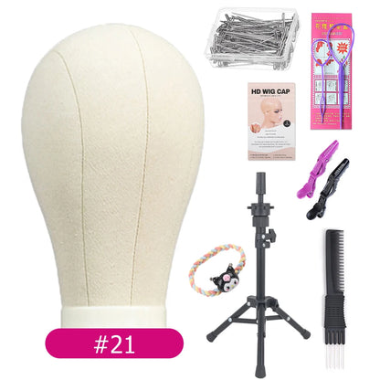 Canvas Block Head Kit Training Mannequin Wig Head Display Styling Mannequin Manikin Head Wig Stand wig head Stand