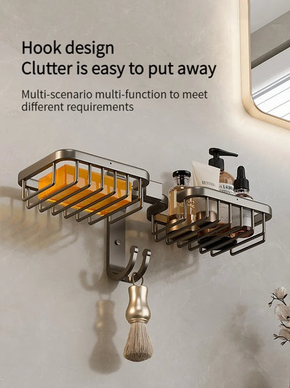 Aluminum Bathroom Drain Soap Storage Holder Soap Dish Storage Rack Bathroom Accessories