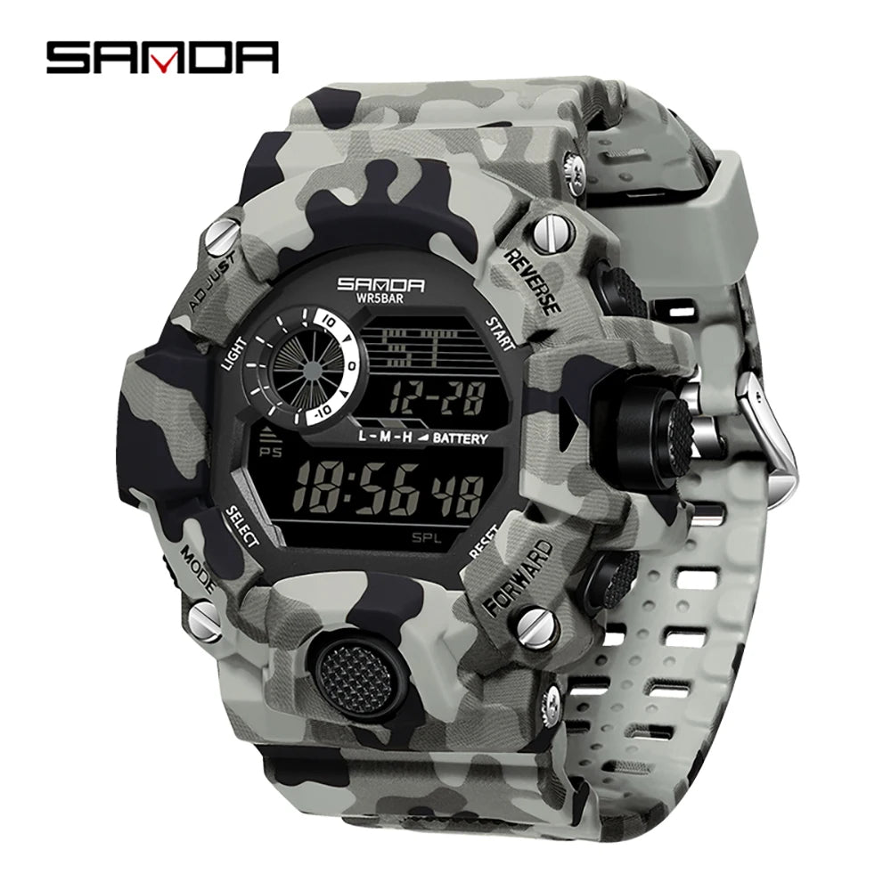 SANDA 2183 Fashion Military Student Electronic Watch Multi functional Timer Waterproof LED Student Electronic Digital Watch