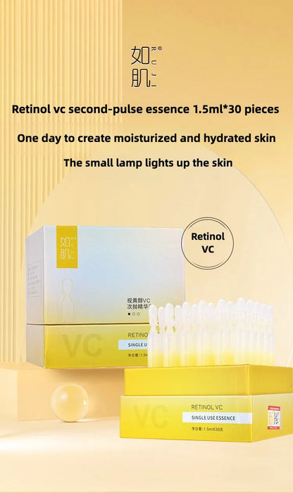 Vitamin C  Retinol Anti-Aging Serum - Brightening Face Treatment, Wrinkle Repair, Dark Spot Corrector, Single-Use Ampoule 30pcs