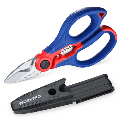 WORKPRO Electrician Scissors Wire Stripper Hand Tool Wire Stripper Wire Cable Cutter Plumbing Electrical Cable Stripper Wire