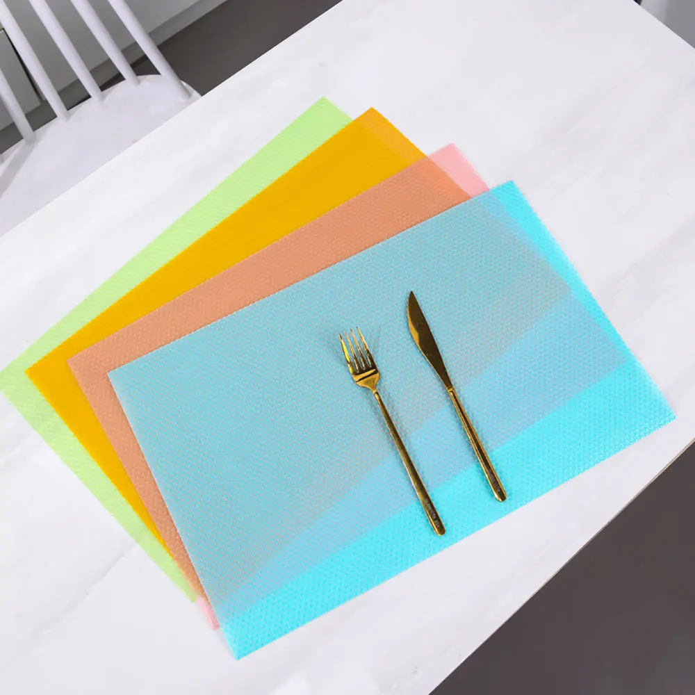 Silicone world Reusable Cabinet Mat Drawer Mat Shelf Liners Moisture-Proof Waterproof Dust Anti-Slip Fridge Kitchen Table Pad