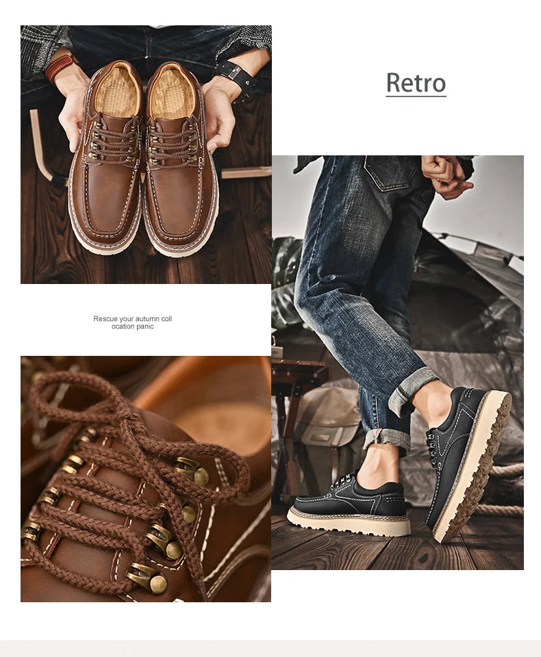 Outdoor Hiking Shoes Men Sneakers Summer Slip on Casual Men Shoes Breathable Suede Leather Shoe Anti-skid Walking Shoes Footwear