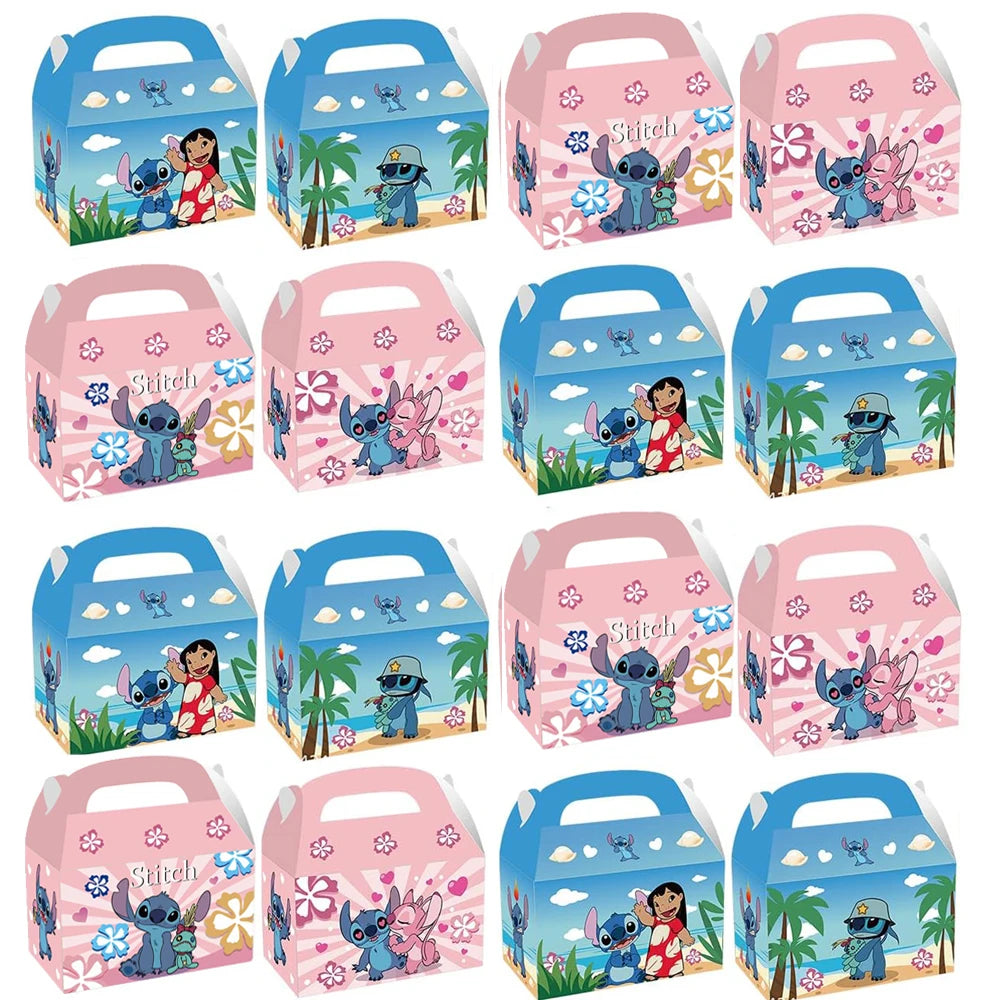 24pcs, 12Pcs, Stitch Birthday Party Supplies Kids Party Treat Boxes Candy Gift Bags Party Favors for Stitch Theme Party Decorati