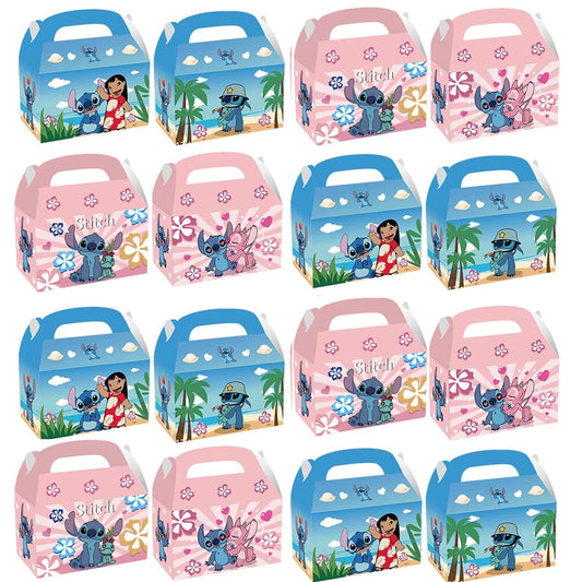 24pcs, 12Pcs, Stitch Birthday Party Supplies Kids Party Treat Boxes Candy Gift Bags Party Favors for Stitch Theme Party Decorati