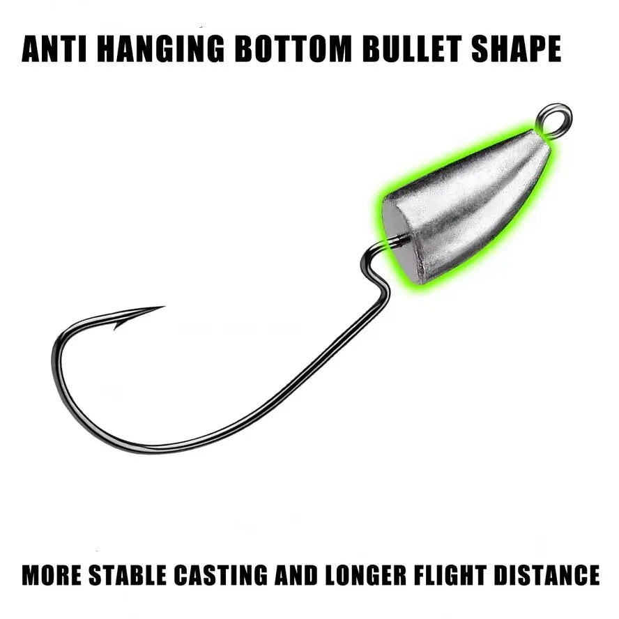 Jighead Fishhooks 10Pcs/lot 5g 7g 10g Worm Fishing Hook Soft Lure Jig Head Hooks Artificial Bait Fishing Tackle Pike Fish.