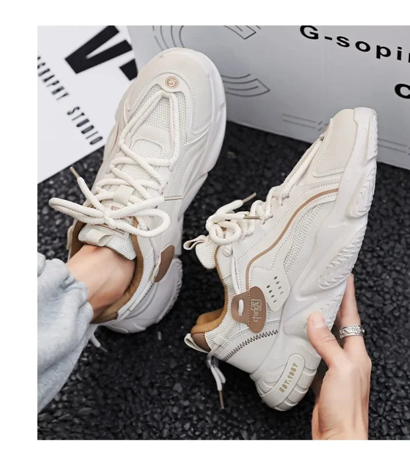 Men's Sneakers 2025 Spring Comfortable Non-slip Outdoor Running Shoes Elasticity Platform Basketball Athletic Tenis Masculino