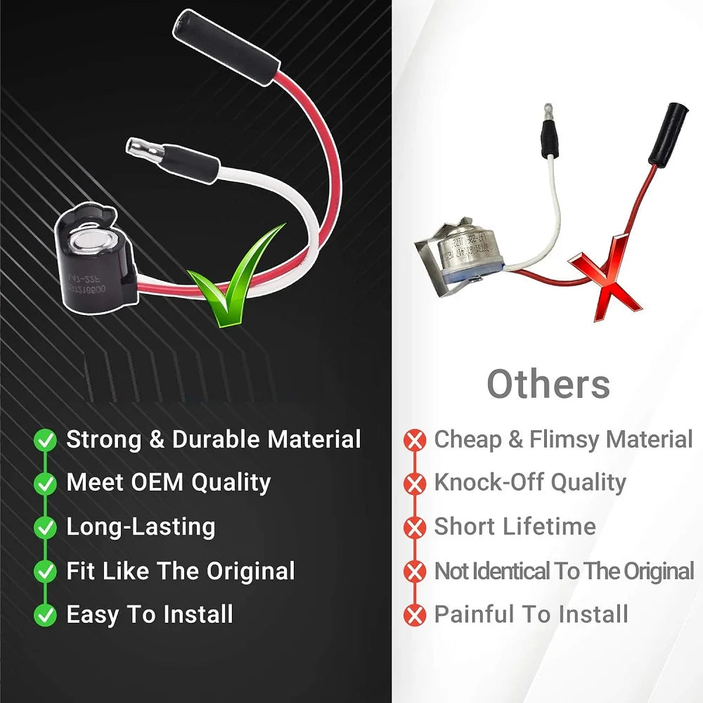 297216600 Refrigerator Defrost Thermostat Compatible with Frigidaire & Kenmore 1483781 216731000 216872200 218673001 218673008