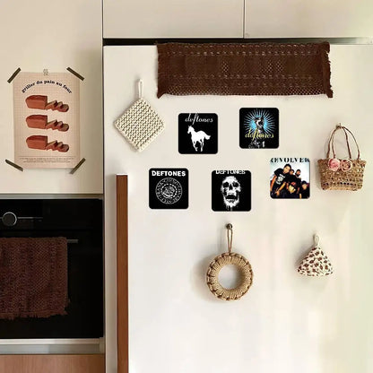 Deftones Music Fridge Magnet Creative Square Refrigerator Magnets Picture For Kitchen Office Whiteboard Home Decoration Gifts