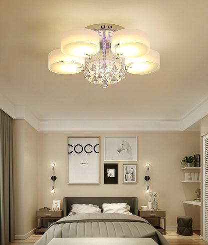 LED Ceiling Light Living Room Light Modern Simple Warm Romantic Atmospheric Household Energy-saving Crystal Ceiling Light