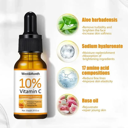 Vitamin C Face Whitening Serum Spot Serum Hyaluronic Acid To Remove Dark Spots Pigment Wrinkle Remover Face Serum Shrink Pores