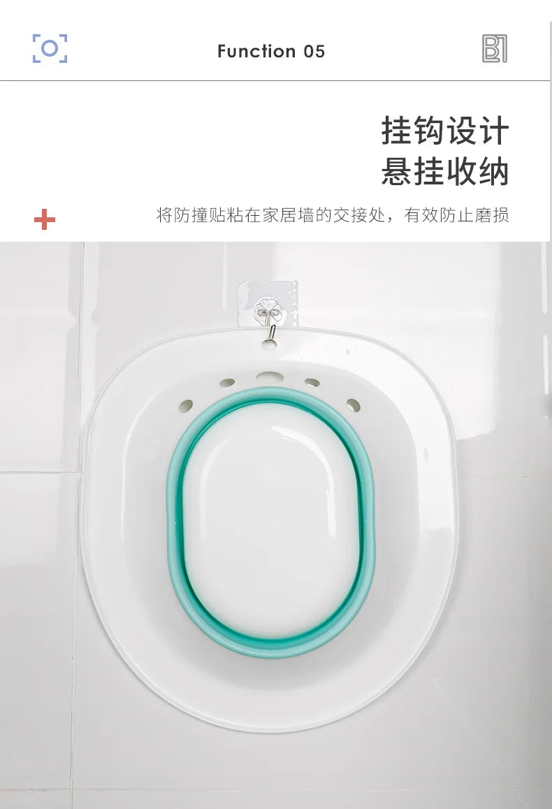 Bath for Toilet Hemorrhoids  for Postpartum Pregnant-Women or Hemorrhoids, Foldable Hangable Storage Large-Capacity Private Care