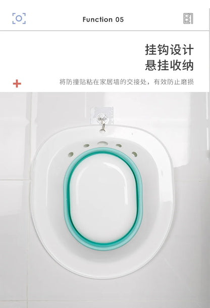 Bath for Toilet Hemorrhoids  for Postpartum Pregnant-Women or Hemorrhoids, Foldable Hangable Storage Large-Capacity Private Care