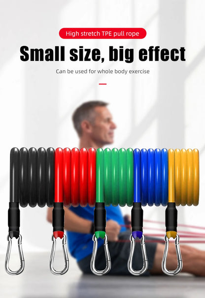 Resistance Elastic Bands Exercise Strength Training Fitness Bands with Door Anchor Handles Legs Ankle Straps for Home Workouts