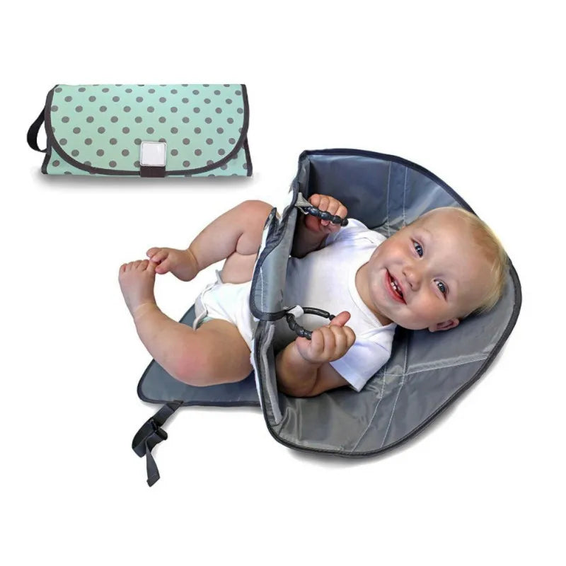 3-in-1 Portable Diaper Changing Pad Clutch with Barrier Foldable Clean Hands Changing Station Soft Flexible Travel Mat