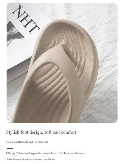 High-end And Touching Flip-flops For Summer Wear, Anti-slip, Anti-odor, And Comfortable Home Slippers That Pinch The Feet