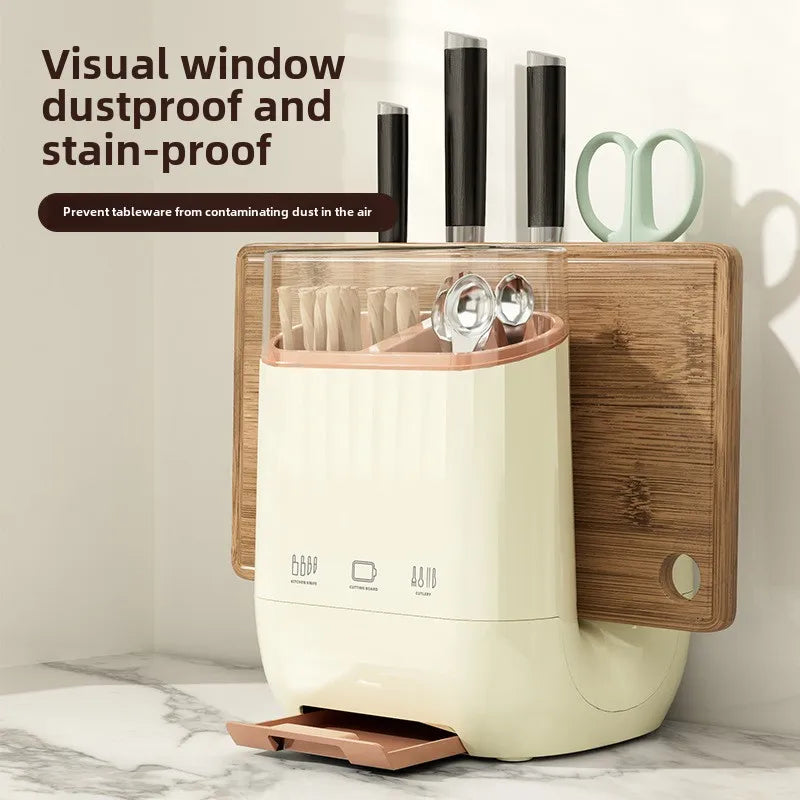 Kitchen shelf, household vegetable board storage rack, countertop drain, chopstick holder, cutting board, integrated knife holde