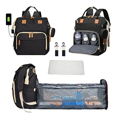 Diaper Bag with Changing Station 3 in 1 Baby Diaper Backpack with Foldable Changing Pad, Large Travel Back Pack for Girl Boy