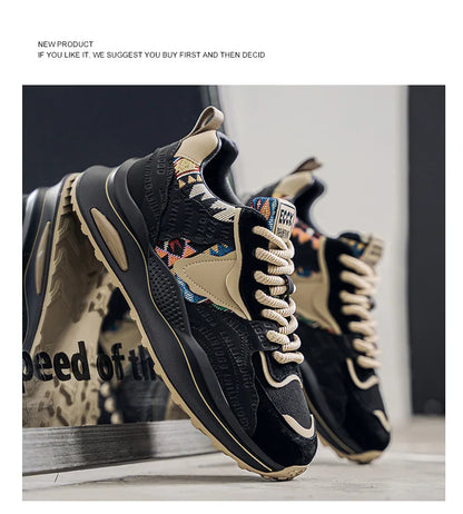 Men's Shoes 2025 Spring New Casual Versatile Comfortable Fashion Trend Niche Non-slip Wear-Resistant Retro Sneakers