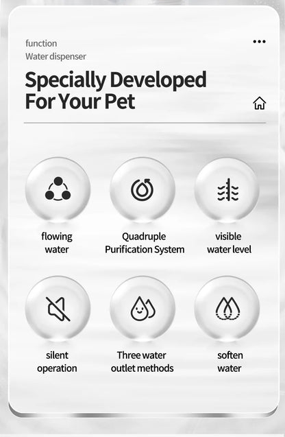 Pet Cat Water Fountain Automatic Dispenser for Pets Cat and Dog Drinking Basin Live Water Circulating Pet Water Feeder Portable