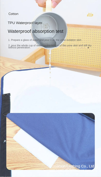 Adult Elderly Diaper Skirt Cloth Diaper for Bedridden Paralyzed Washable Cotton Diaper Pad for Menstrual Waterproof Leak-proof