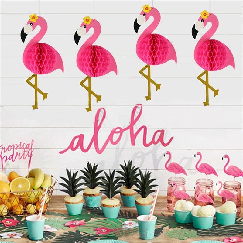 Hawaii Party Luau Flamingo Party Pink Flamingos Decor Pineapple Summer Wedding Party Birthday Girl Hawaiian Party Decor Tropical