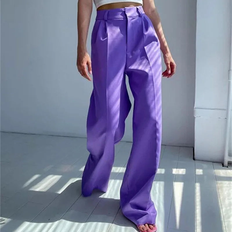 2025 New Women High Waist Casual Wide Leg Pants Long Palazzo Pants Trousers