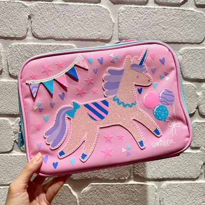 Australian Smiggle Backpack Pink And White Unicorn Student Stationery Backpack Lunch Bag Water Cup Student Gift