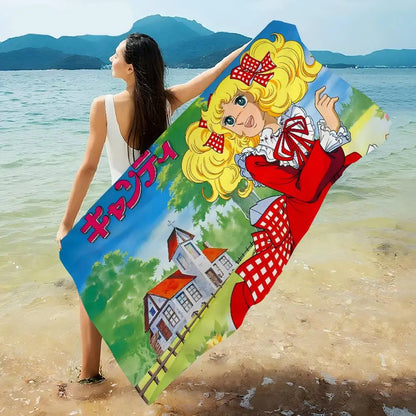 Candy Candy Beach Towel Colorful Bath Towels For Girl Microfiber Quick Dry Custom Sand Free Beach Yoga Spa Gym Pool