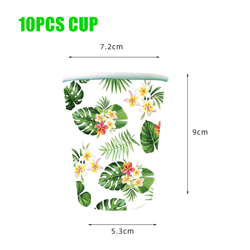 Hawaii Party Decorations Disposable Tableware Hawaii Summer Tropical Party Supplies Flamingo Aloha Birthday Party Decoration