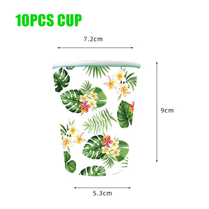 Hawaii Party Decorations Disposable Tableware Hawaii Summer Tropical Party Supplies Flamingo Aloha Birthday Party Decoration