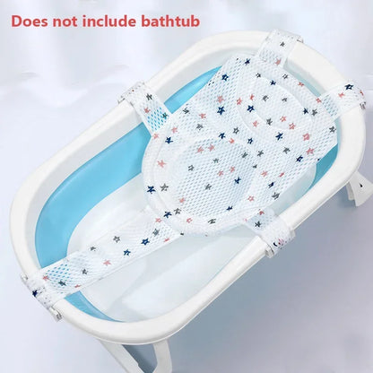 Baby Bath Net Mat Children Bathtub Shower Cradle Bed Seat Newborn Adjustable Bathtub Pillow Seat Cushion Cross-shaped Anti-slip