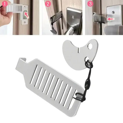 Portable Door Lock Security For Travel Heavy Duty Extra Lock Stoppers For Additional Privacy & Safety In Home Hotel Apartme O5F1