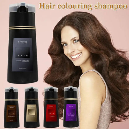 200ML Hair Coloring Shampoo Dye Shampoo For Covering Gray White Shampoo Black Brown Purple Hair Colouring Shampoo Hair Care