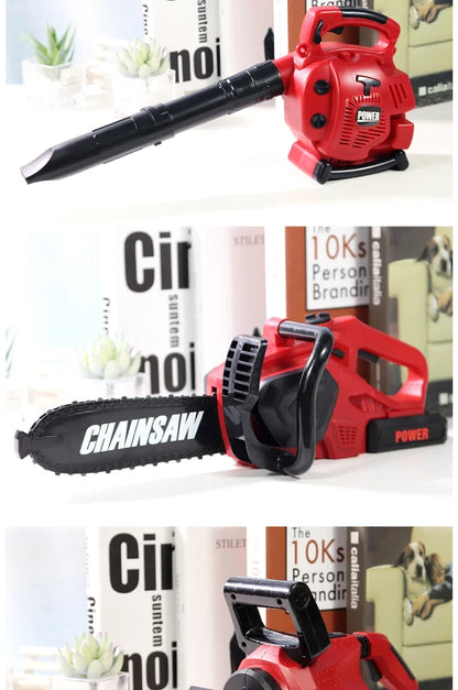 Children Electric Toolbox Pretend Play Toys Baby Simulation Tools Repair Lawn Mower Saw Hair Dryer Toy Maintenance Tool for kid