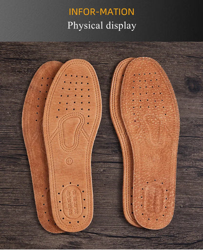 1 Pair Cowhide Insoles For Shoes Men Comfortable Deodorant Casual leather Insole Feet Quality Genuine Leather Flats Shoe Sole
