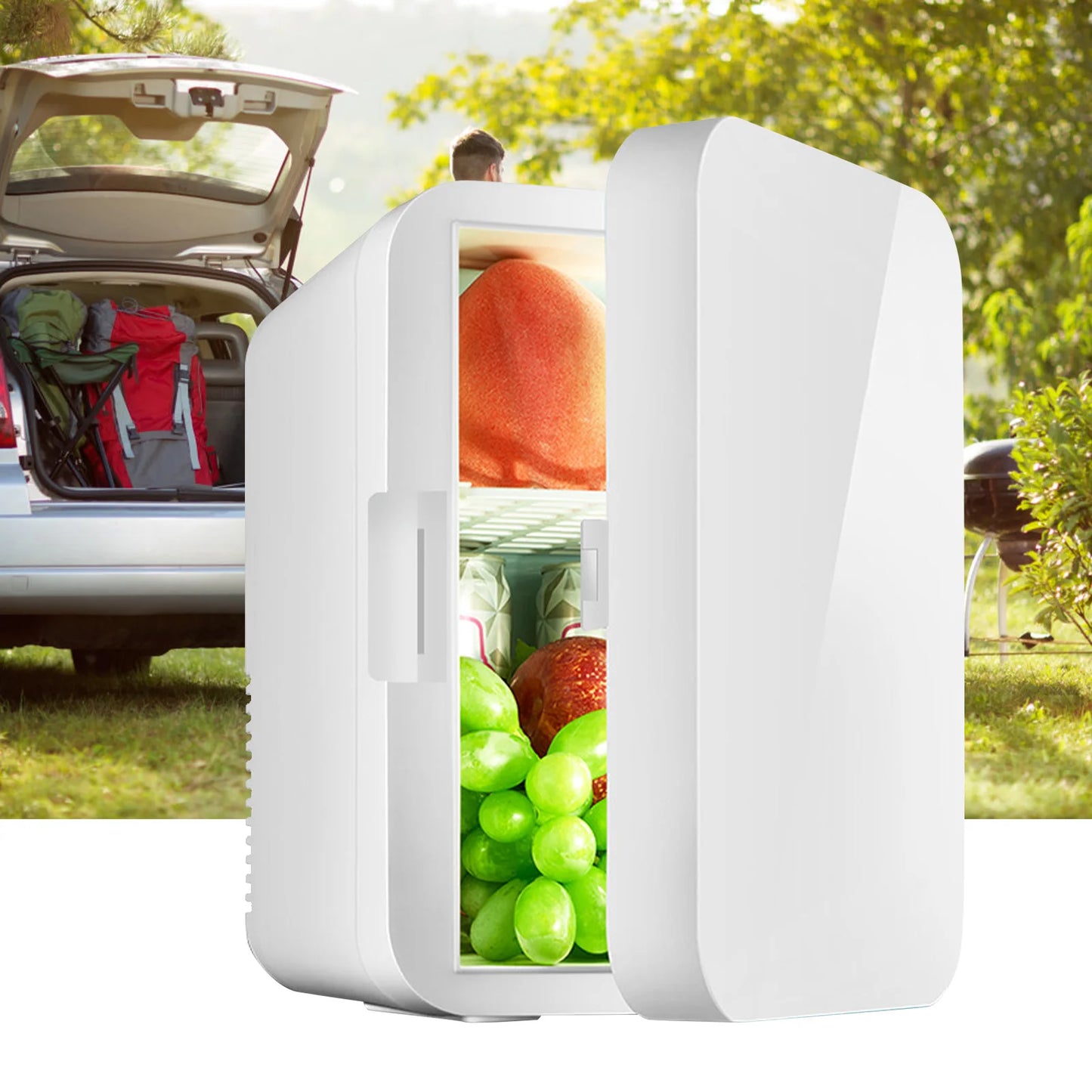 8L Mini Refrigerator Stylish Space Saving Multipurpose Single Door Mini Fridge with Freezer for Home and Car CN Plug 220‑240V