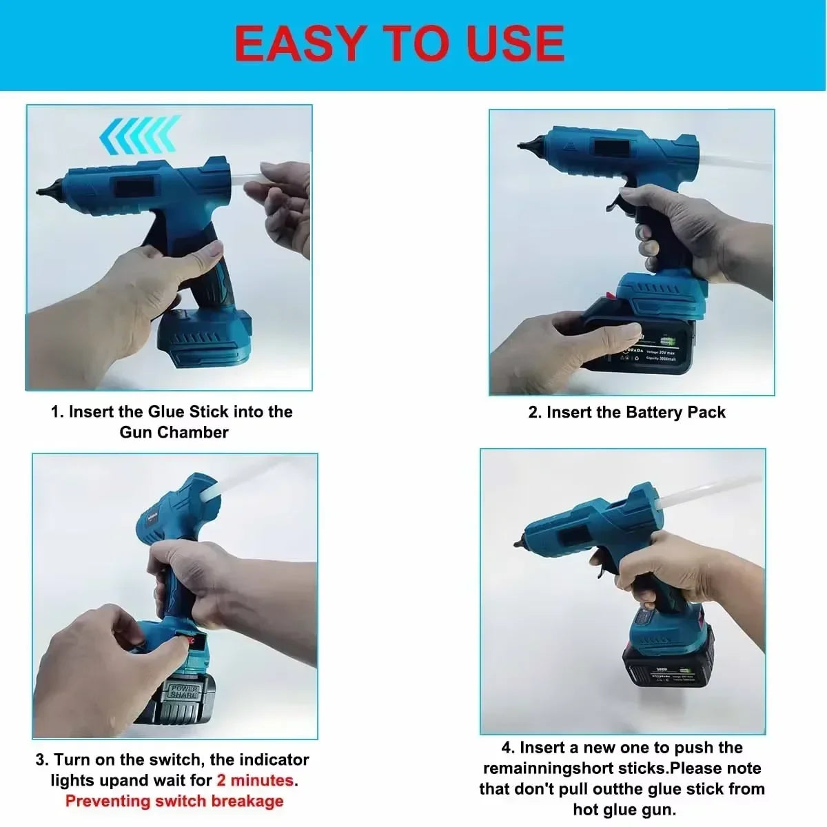 Cordless Hot Glue Gun Industrial Mini Glue Guns Thermo Electric Repair Tool For Makita 18V Lithium Battery