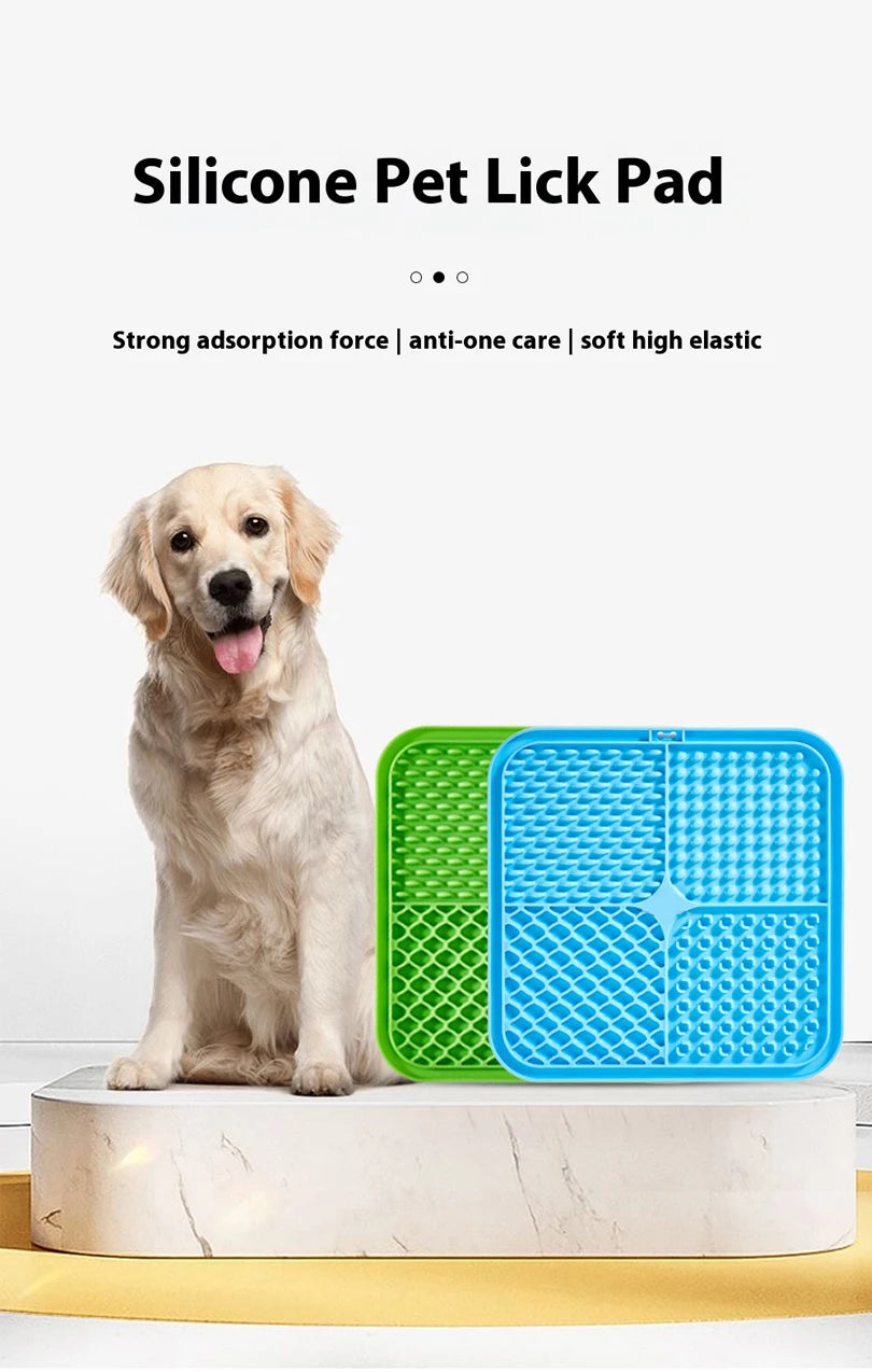 Silicone Pet Licking Pad for Dog & Cat | Anti-Choking Slow Feeder with Suction Cup | Yogurt Meal Mat & Slow Food Bowl Plate