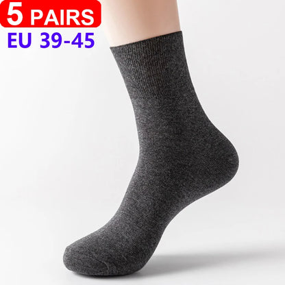 5Pairs Comfortable and Supportive Diabetic Socks for Men and Women Moisture wicking Cotton Fabric Non-binding Top Business Socks