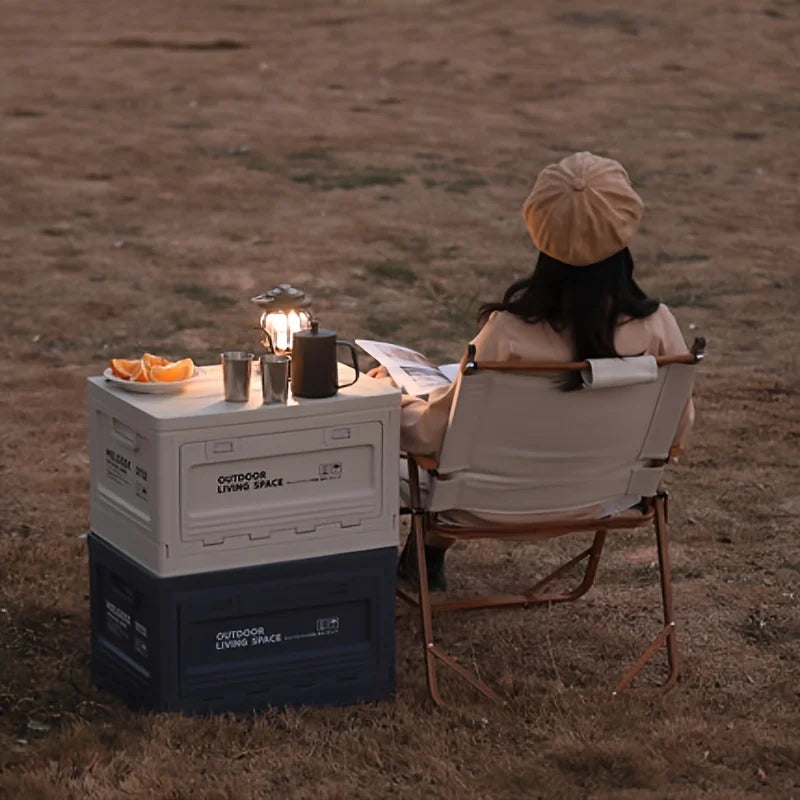 Folding Organizers Box Camping Storage Box Trunk Organizer Camping Picnic Camping Box Folding Outdoor Stool Organizers Storage