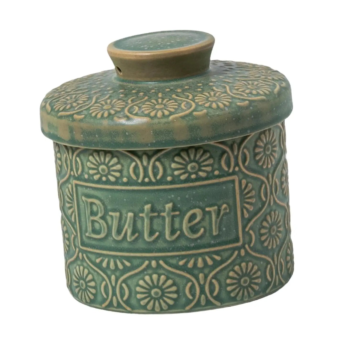 Retro Butter Crock Ceramic With Lid French Butter Dish For Fresh Spreadable Butter Jar Cheese Case Storage Box For Counter
